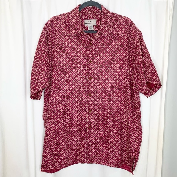 AKA Eddie Bauer Mens Short Sleeve Linen Camp Shirt Size Medium - Picture 1 of 4